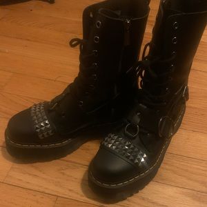 Doc Martens studded toe combat boots